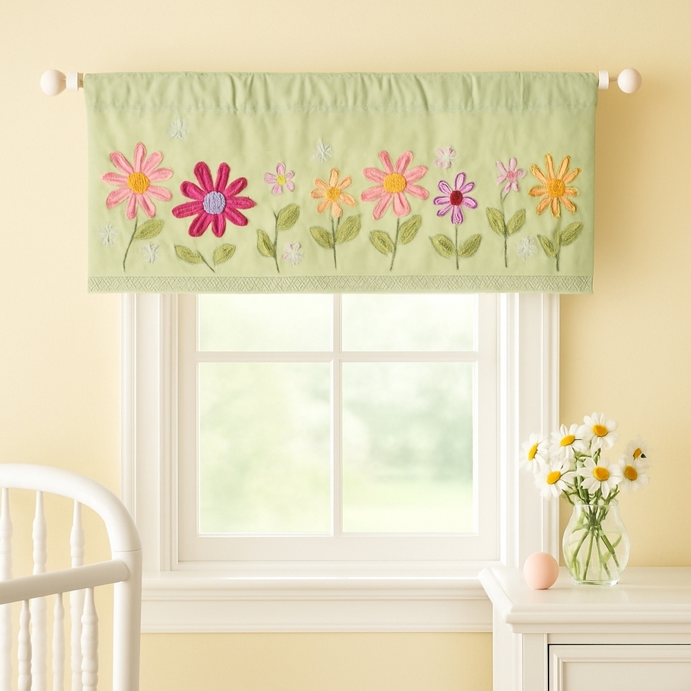 Pottery Barn Kids Daisy Garden Floral Valances (Set of 2) — 44"x18"